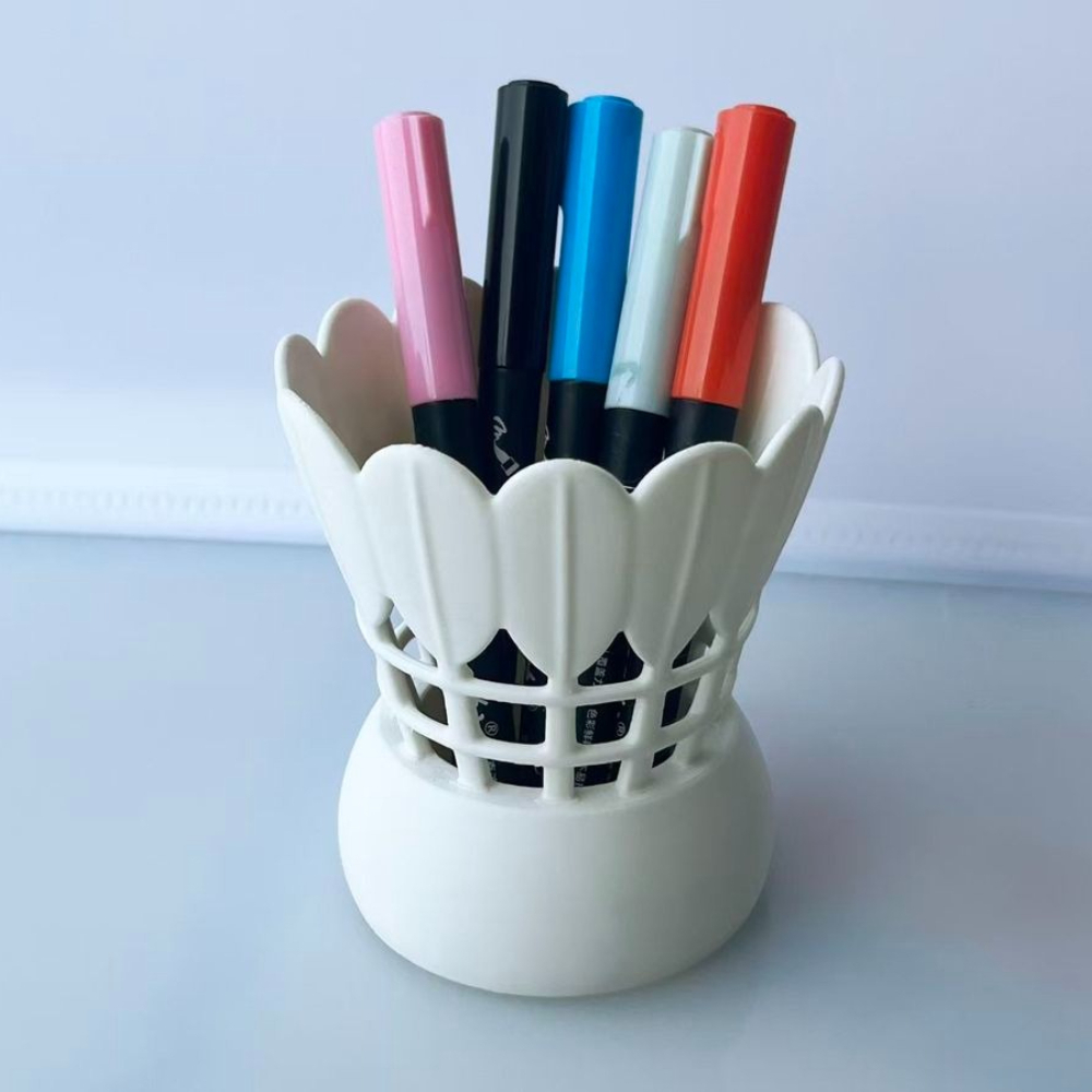 Badminton Cup - Minimalistischer Federball-förmiger Stifthalter Kreativer Hohlstift-Organizer für