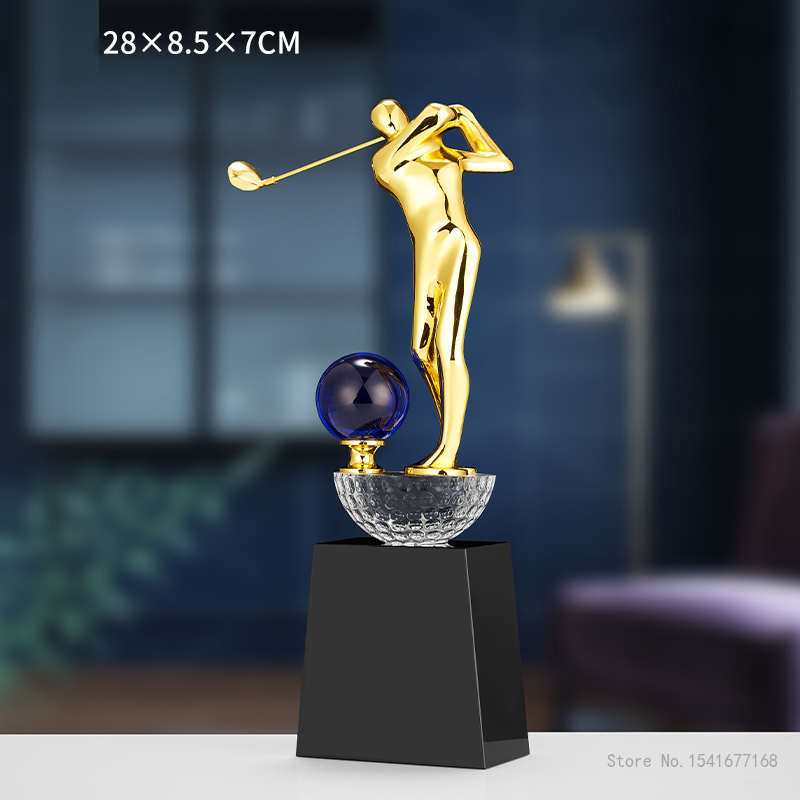Badminton Cup - Maßgeschneiderte High-End-Golfkristall-Trophäe, Souvenir, Heimdekoration, kreative Metall-Gedenk-Gesamtnetzstange,